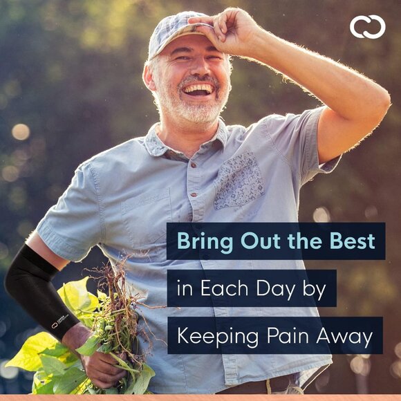 Elbow Sleeve - Copper Infused Orthopedic Brace for Tennis & Golfer Elbow, Tendon - Picture 2 of 7